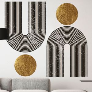 Image de Ambiance Sticker Papier peint intiss&eacute; pr&eacute;-encoll&eacute; fresques g&eacute;ants - ARCHES ABSTRAITES AZTEC - adh&eacute;sif d&eacute;corative - 120x90cm