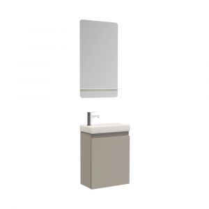 Mob-in - Meuble lave-mains lisa + robinet chromé + miroir rectangulaire
