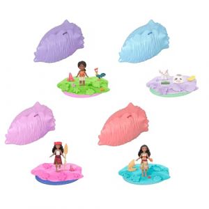 Mattel Disney Coquillage Oc&eacute;an Surprise Vaiana Petite poup&eacute;e ou Figurines d&rsquo;Animaux avec Sable &agrave; Modeler et 3 Accessoires, inspir&eacute;s du Film (Les Personnages Peuvent Varier), JJV43
