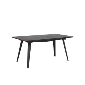 Beliani Table de salle à manger extensible noire 160/200 x 90 cm IRVINGTON - transparent