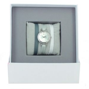 Montre femme Les Interchangeables Coffret Montre Ruban Satin Strech A56929 - Bracelet Tissu Bleu