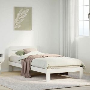 VidaXL Cadre de lit sans matelas blanc 90x200 cm bois de pin massif, meuble de chambre à coucher, sommier, lit en bois, lit, lit simple