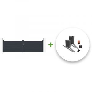 Casanoov - Portail battant électrique gris eiger 400x115cm + Motorisation bunker B500