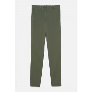 Caroll PK011-ADELMOB Pantalon, Vert Kaki, 46 Femme
