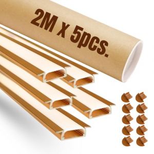 Evotrade – Pack 5 Profilés LED encastrables 2m avec cover et embout bronze doré