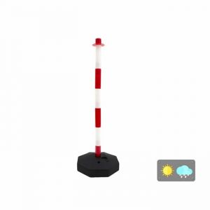 Cone de signalisation - plot de signalisation Normaluz - BA501090 - POSTE CON BASE PARA CADENA ROJO Y BLANCO 90 CM