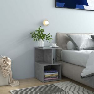 VidaXL Table de chevet Gris béton 35x35x55 cm Aggloméré