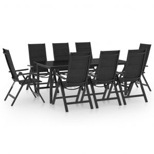 VidaXL Ensemble de salle à manger de jardin 9 pcs Aluminium Anthracite