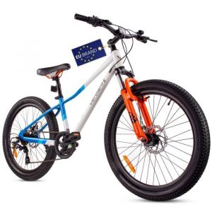 Sun Baby Vélo Enfant - Verdant Bike - Roues 24" - 8 à 12 ans - cadre en acier - freins à disque - amortisseur - Bleu