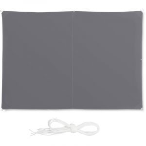 Relaxdays Voile d'ombrage rectangle diffuseur d'ombre protection soleil balcon jardin UV terrasse imperméable 2x3m, gris