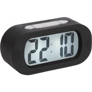 Image de Present time KA5753BK Réveil numérique LCD rétro-éclairé Gummy ABS caoutchouté Noir H7 x 5 x 14 cm