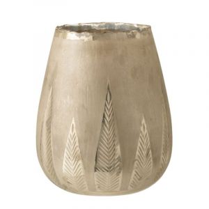 Photophore Design Rond "Feuilles" 31cm Argent Prix