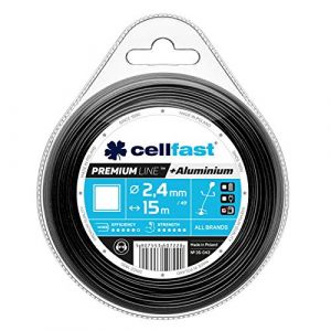 Cellfast Fil De Coupe Fil De Débroussailleuse Renforcé Acier Trempé Et Résistant Premium Carré 2,4 mm 15 m