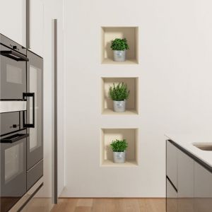 Ambiance-sticker - Stickers muraux 3D Sticker Mural Autocollant effet 3D herbes - Stickers adhésifs 3D Chambre Salon Trompe l'oeil - 40x120cm