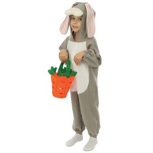 Ruedelafete D&eacute;guisement enfant peluche Lapin avec panier 5/6 ans