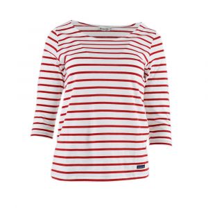 Image de Armor Lux Marinière "Cap Coz" Femme, Multicolore (320 blanc/Braise), (Taille Fabricant 1 - 38 FR - S)