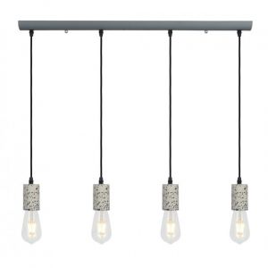 Globo Plafonnier suspension lampe suspension métal gris terrazzo pierre optique éclairage