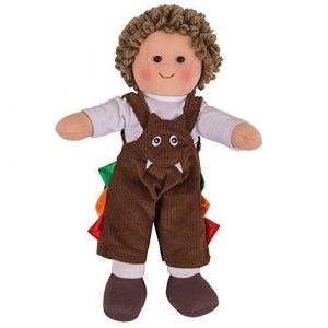 Bigjigs Toys Jack Doll 11 Ragdoll Cuddly Toy, Multicolored