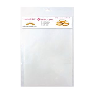 Scrapcooking 12 feuilles azyme blanches A4 pour pâtisserie