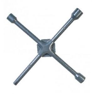 Autobest Cl&eacute; en croix fixe renforc&eacute;e m&eacute;tal satin&eacute; douille de 17 19 21 cm