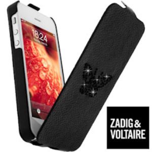 Zadig & Voltaire Papillon - Etui en cuir avec rabat pour iPhone 5