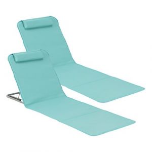 [en casa] Lot de 2 Matelas de Plage Donostia Dossier Inclinable Turquoise