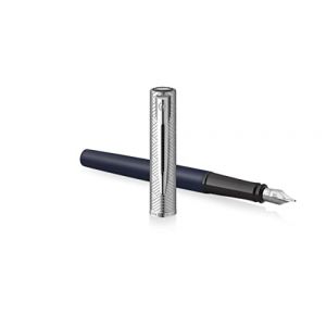 Waterman Stylo plume Allure Deluxe Bleu, plume fine, cartouche d'encre bleue, coffret cadeau