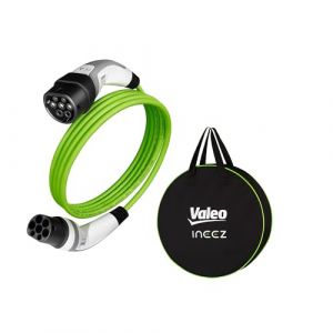 Valeo Ineez - 652102 - Câble de Charge pour véhicules électriques ou Hybrides Rechargeables avec Sac de Transport - Type 2 vers Type 2-3,7 KW - 5 mètres