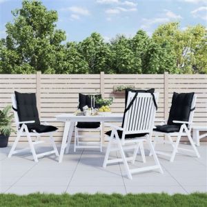 VidaXL Coussins de chaise à dossier haut lot de 4 noir tissu oxford