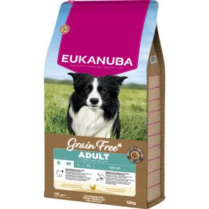 Eukanuba Croquettes Premium sans Céréales pour Chien Adulte de Grande Race – Riche en Poulet - Hypoallergénique – Glucosamine Calcium - Sac de 12 kg