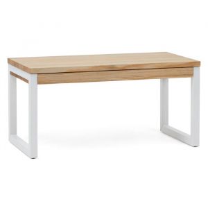 Table basse relevable iCub Strong eco 50x100x52 cm blanc naturel - Blanc