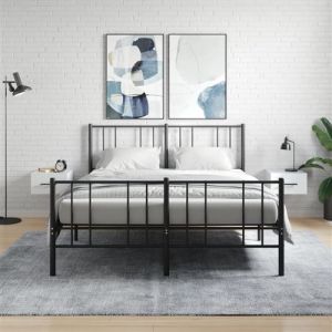 VidaXL Tables de chevet murales 2 pcs blanc 35x35x20 cm 829869
