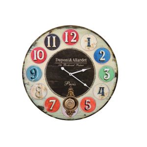 Décoration d'Autrefois Horloge Ancienne Balancier Dupont & Allardet 58cm - Bois - Multicolore