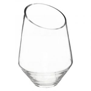 Vase Design en Verre "Biseau" 25cm Transparent Prix