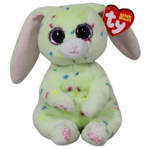 Ty Beanie Bellies - Fern Le Lapin de Pâques Vert avec Les Yeux Roses Scintillants, Les Animaux câlins en Peluche avec Le Ventre Doux Originaux spéciaux Pâques - 20 cm - T41514