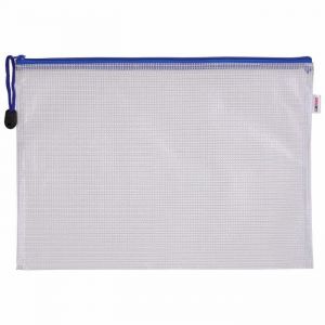 Pochette zippée PVC A4 0.23mm coloris aléatoire