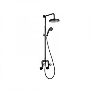 Colonne de douche rétro style industriel noir mat avec mélangeur Faktory