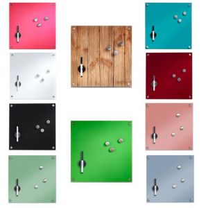 Zeller Memoboard Glas magnetisch mit 3 Magnete Stiftehalter und Stift 40x40cm weiß resent