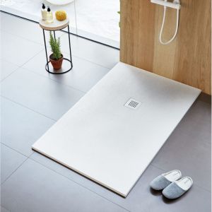 Sanycces Receveur de douche 100 x 100 cm extra plat STRATO surface ardoisée rectangulaire blanc