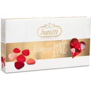 Buratti Confetti Dragées au Chocolat Avec des Mini Coeurs Ombres Roses 1 Kg