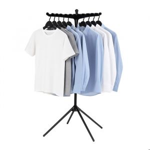 Relaxdays Séchoir à Linge, pour 27 cintres, Pliable, Charge Max 15 kg, séchoir, H x P : 143 x 56 cm, Noir