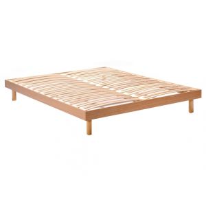 Sommier 160 X 200 Cm Somikit - Cadre à Lattes Renforcées - Pieds Inclus