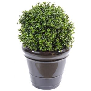 Pegane Plante artificielle haute gamme Spécial extérieur / Buis boule artificiel - Dim : H.50 x D.40 cm