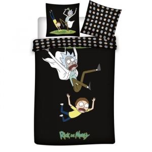 Aymax Parure de lit réversible Rick et Morty - 140 cm x 200 cm
