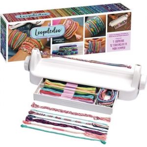 Goliath LOOPDEDOO FR - Kit de Bracelets d'Amitié DIY pour Enfants dès 8 ans - Mode d'Emploi En Français - Métier à Tisser Rotatif Facile - 12 Fils 100% Coton Inclus - Activité Créative -Idée Cadeau