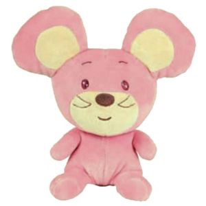 Ruedelafete Doudou Souris grosse bouille 15cm, rose