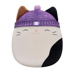 Jazwares Squishmallows Originaux 50cm Cam Le Chat calicot avec Bonnet, Ajoute Cam à Ton équipe, Peluche Ultra Douce