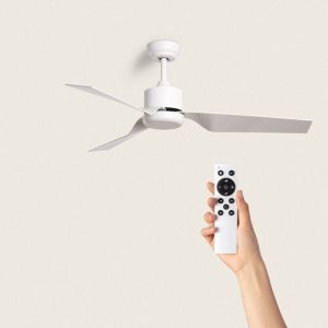 Ventilateur de plafond Silencieux Minimal Blanc 132cm Moteur DC Blanc Sans lumière, Télécommande, Wifi: False