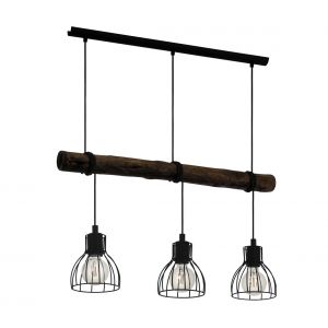 Image de Eglo Suspension HORNINGTOPS Noir, Brun, 3 lumières - Moderne - Intérieur - HORNINGTOPS - Délai de livraison moyen: 2 à 3 semaines. Port gratuit France métropolitaine et Belgique dès 100 €.