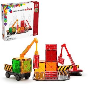 MAGNA-TILES BUILDER 32 PIECE SET, THE ORIGINAL MAGNETIC BUILDING TILE